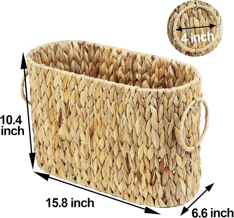 ORDELITE Toilet Paper Storage, Water Hyacinth Bathroom Toilet Paper Basket for Storage, Toilet Paper Holder Wicker Basket for 6 Mage Rolls, Bathroom Accessories Organizer - Image 4